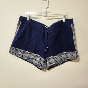 Vineyard Vines Dark Blue Women's Shorts with White Embroidery